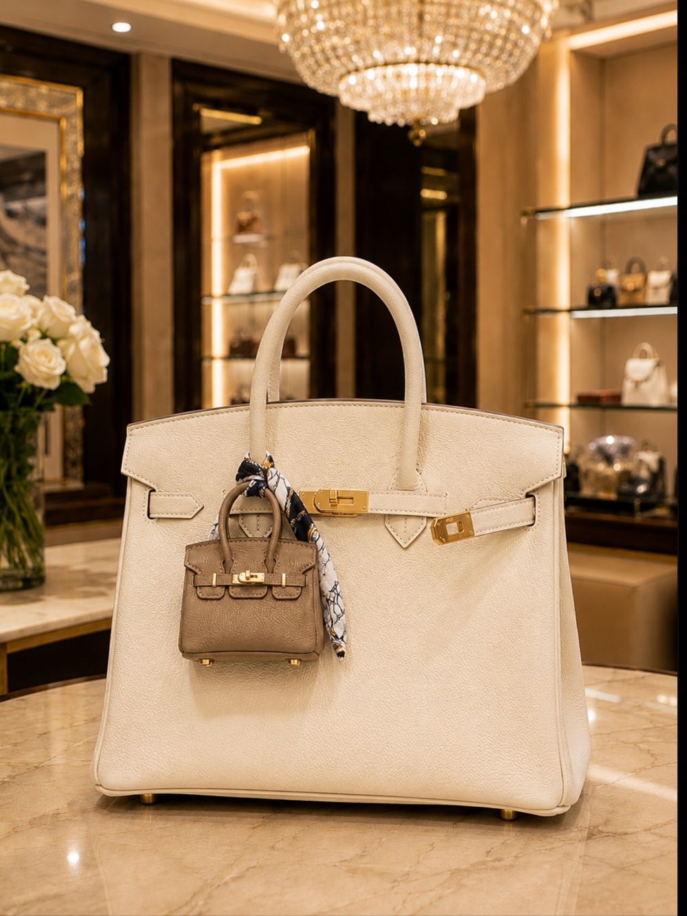 New Mini Birki Luxe Mini Handbag Taupe Khaki Bag Charm Quiet Luxury Elegant